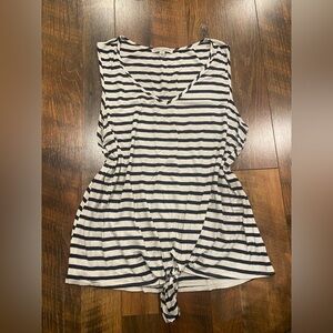 Green Envelope womens navy and White Striped Tank Top size large